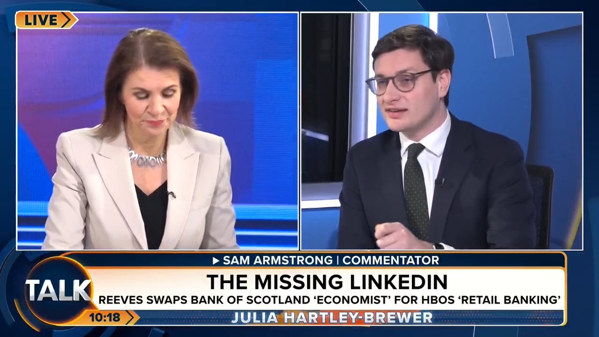 Julia Hartley-Brewer says "it is a resigning matter" if Rachel Reeves is found to have embellished her CV. Commentator Sam Armstrong: "People are going to begin to think you are nothing but a common garden liar!" Julia Hartley-Brewer