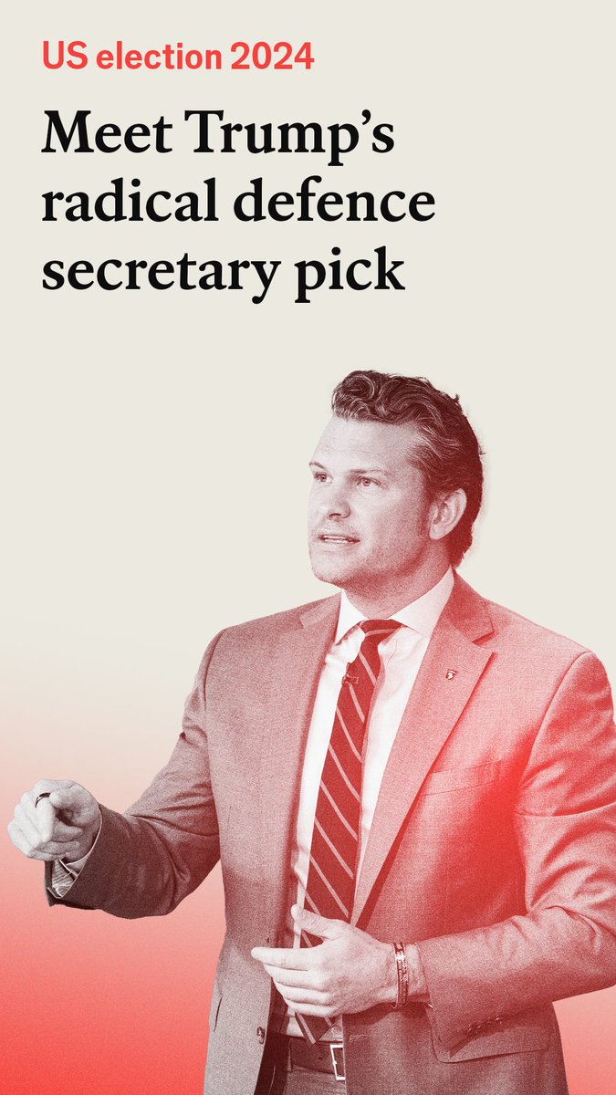 Donald Trump has picked Pete Hegseth, a Fox News host, as America’s next secretary of defence. If confirmed, he will be one of the youngest-ever men appointed to the post. He may also be the most radical. Our defence editor, Shashank Joshi, explains why: