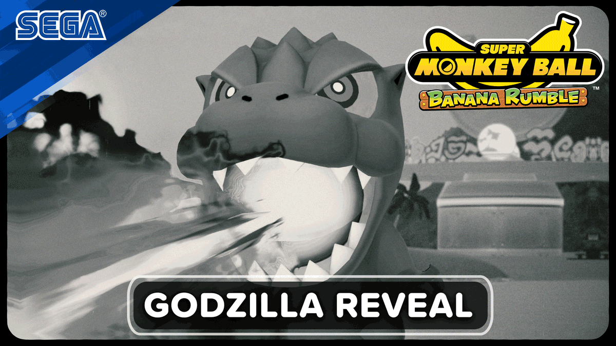 The King of the Monsters smashes through the competition! Unleash your inner beast and get the Godzilla DLC for Super Monkey Ball Banana Rumble on November 26th, along with our free 2.00 Update adding a bunch of new content. 🚃 >