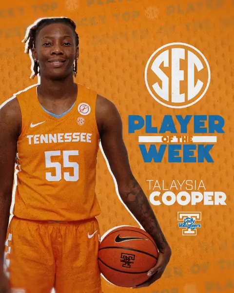 🏀 SEC Player of the Week: Nov. 19 🟠 Talaysia Cooper Lady Vols Basketball x #SECWBB