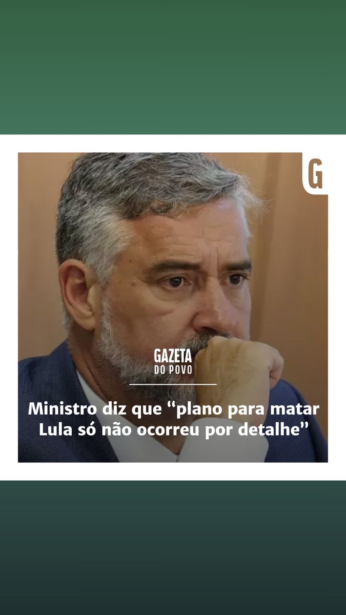 Ministro diz que “plano para matar Lula só não ocorreu por detalhe”