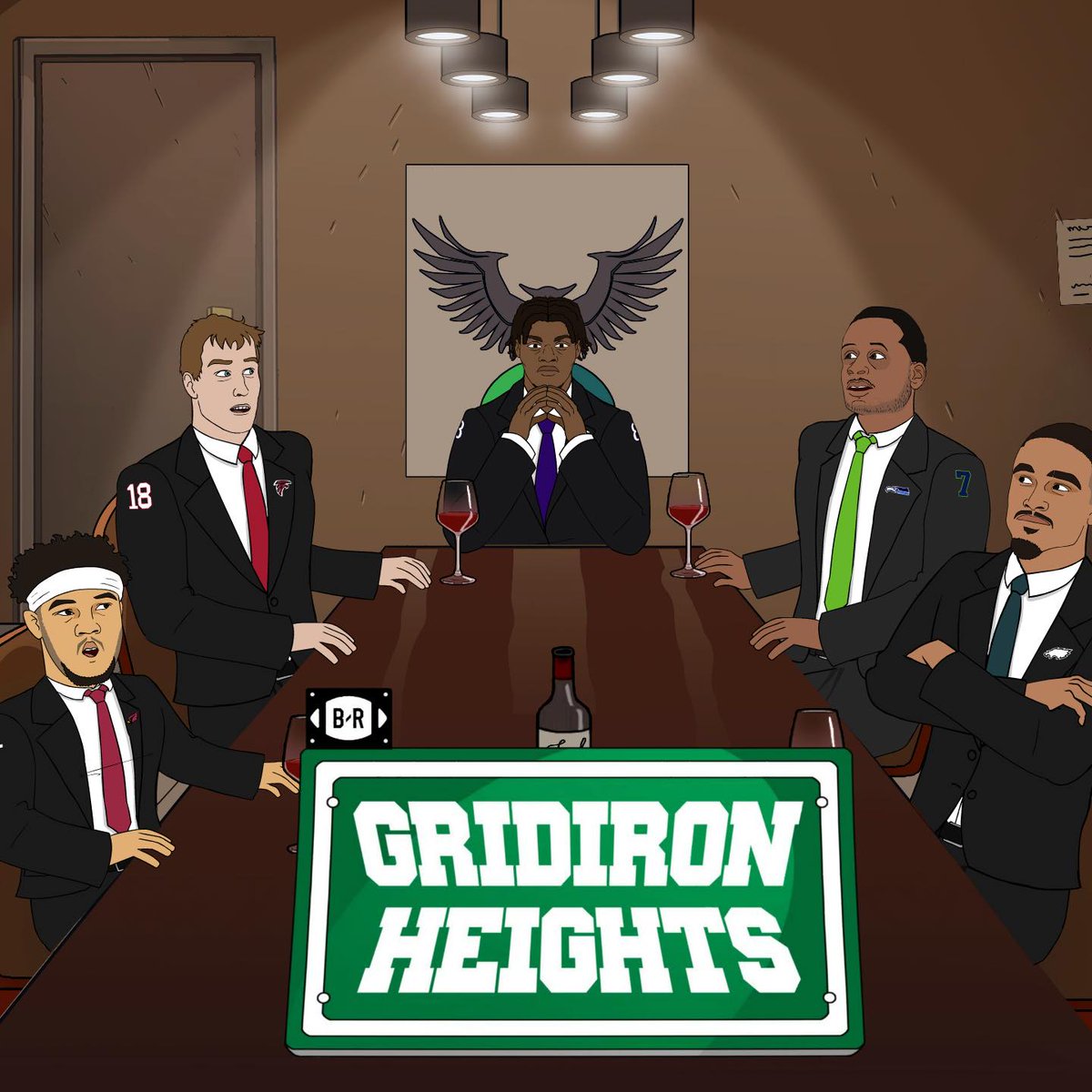 There’s a hierarchy to this family 🐦‍⬛ Lamar meets with the heads of the bird families #GridironHeights