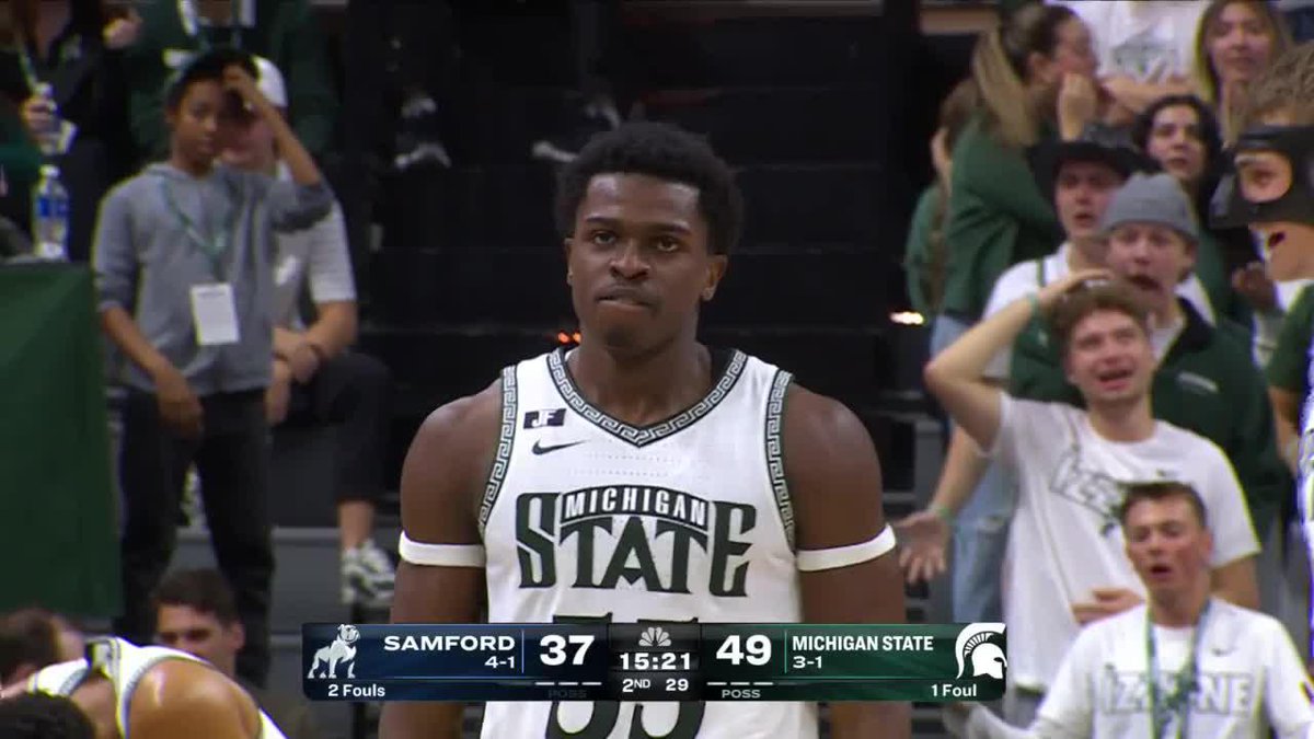 THIS DUNK 👀 Coen Carr with a massive slam for Michigan State Men's Basketball 🤯 #B1GMBBall on Peacock 💻
