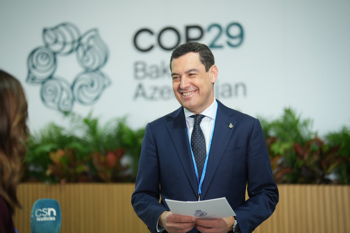 El balance de la presencia de #Andalucía en la #COP29 es positivo. Se nos ve como una comunidad referente. Desde 2019, hemos invertido 2.616 M€ para mitigar el cambio climático a la vez que generamos empleo y bienestar con la #RevoluciónVerde.
