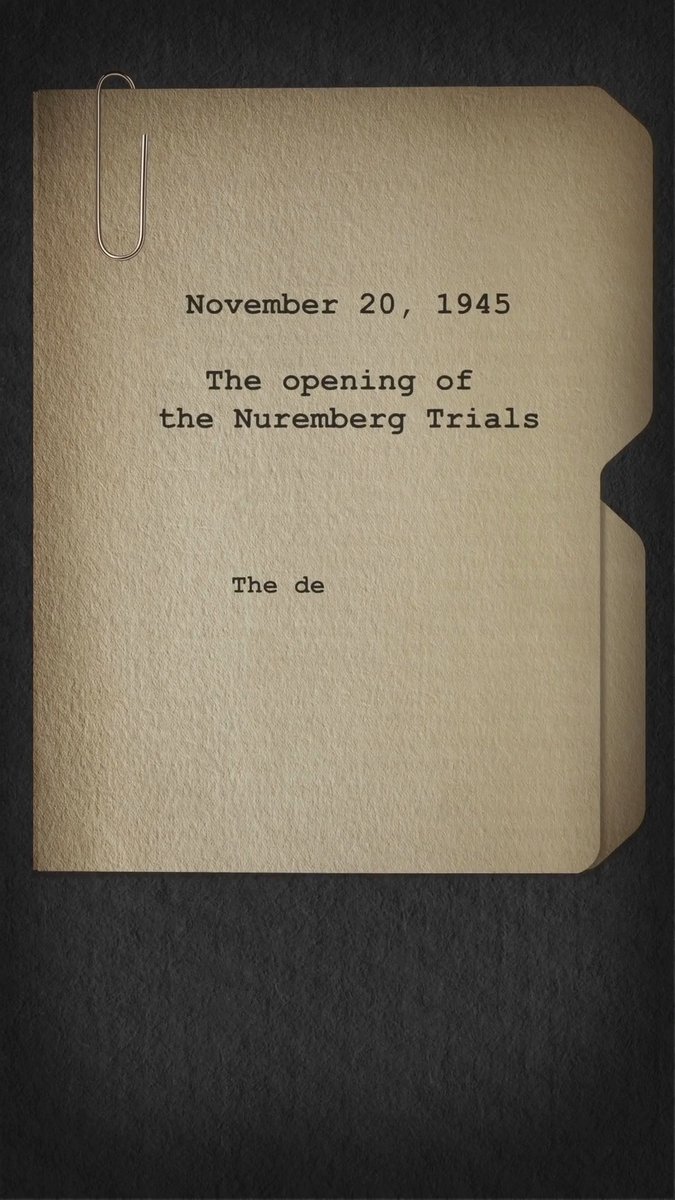 The Nuremberg trial opened #OTD 20 November 1945 The trial set both legal and historical precedents; the principles that were established during the trial became the foundations of international law and laid the basis for other convictions Learn more: