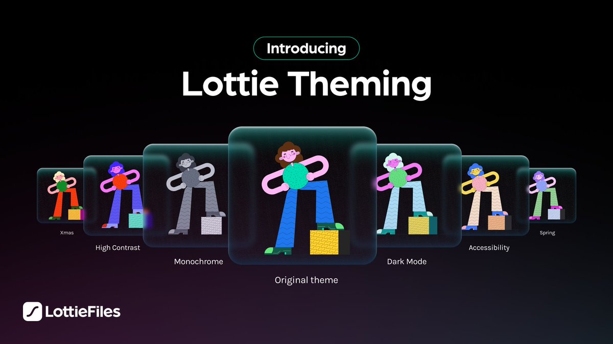 🌗 Introducing Lottie Theming: one file, infinite possibilities. 🌈 Effortlessly switch between light mode, dark mode, or create custom themes. Embed multiple themes in a single dotLottie file—no more duplicate assets! Try it today: