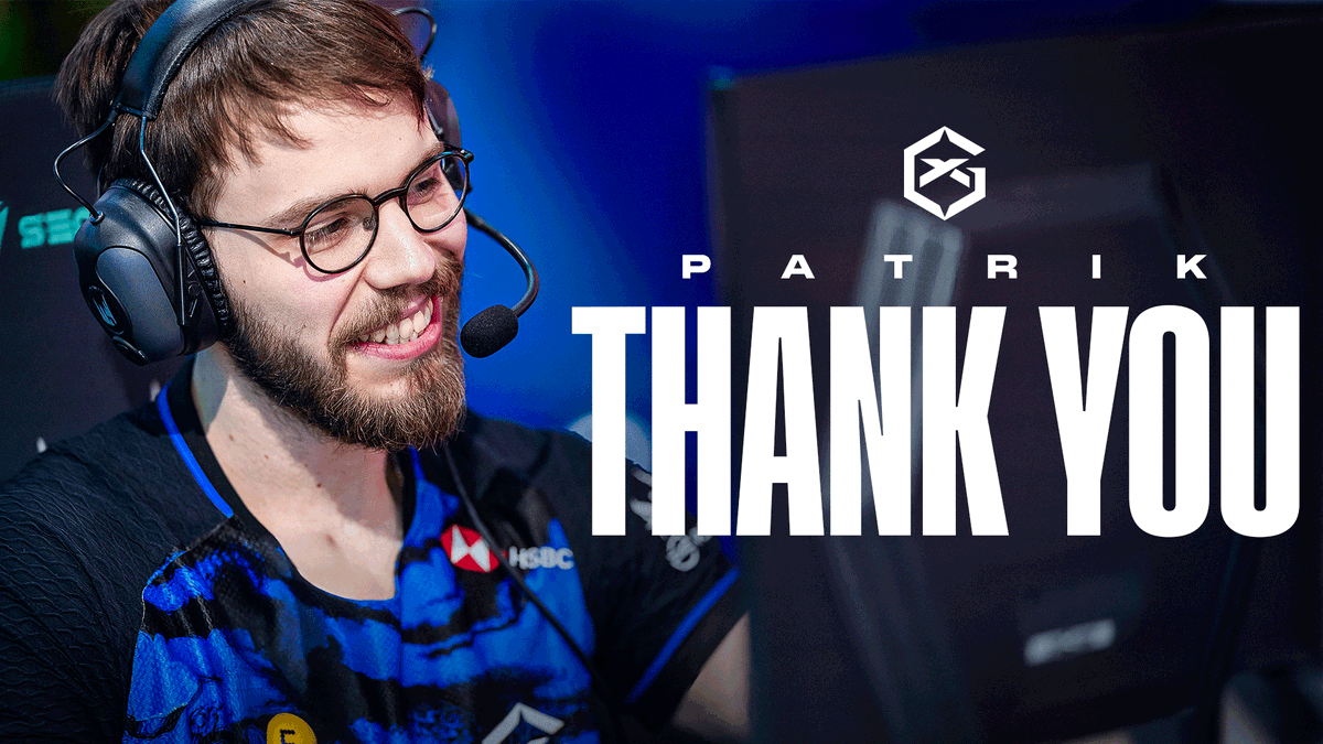 The Sheriff is turning in his badge. From Excel to GIANTX, 5 years of bot lane service is coming to a close. 🥲 Thank you for everything, Patrik Jírů 💙 #WeAreGIANTX