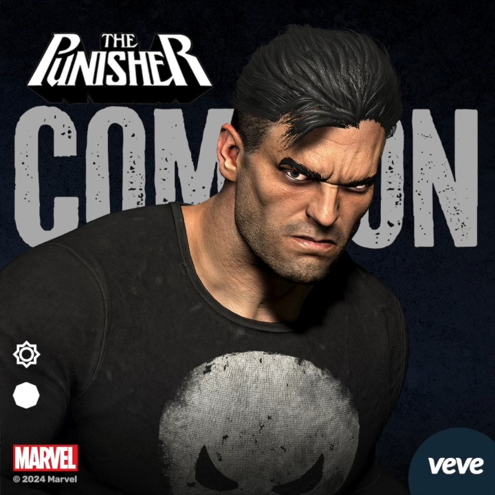 Are you ready to deal out some punishment with the 3D digital collectible of The Punisher from Marvel Entertainment 💀 Frank Castle was a former Marine whose life shattered when his family was murdered by the mob. Driven by vengeance and a relentless moral code, he transformed into The Punisher, a vigilante who uses lethal force against criminals. The Punisher Common drops Sat 30 Nov at 8 AM PT.