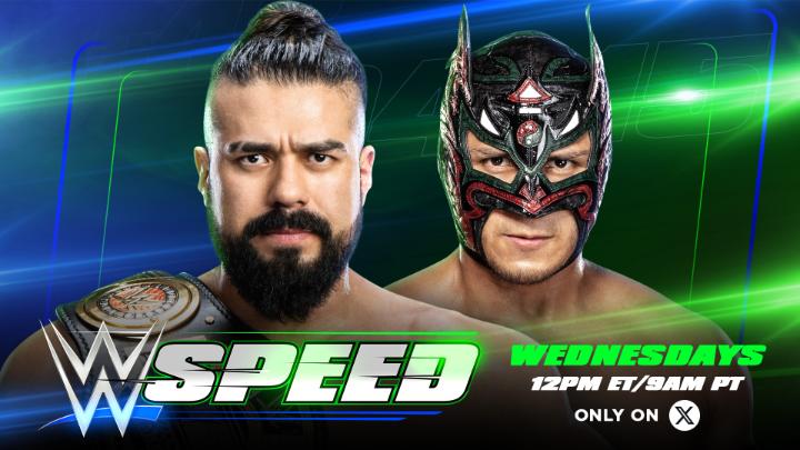 TODAY on #WWESpeed! It's Andrade “El Idolo” The Real Latino Man! vs. Dragon Lee for the #WWESpeed Championship! Will Andrade “El Idolo” The Real Latino Man! retain, or will we have a new champion? 🔥🏆