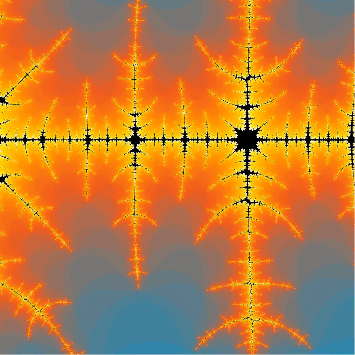 In honor of the 100th anniversary of Benoit Mandelbrot's birth, enjoy this visualization of 100 iterations with 100 initial points!