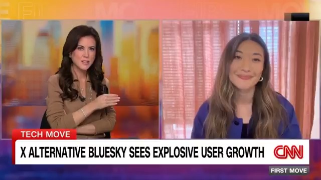 "We've put moderation, trust & safety as a top priority." #Bluesky COO Rose Wang says their alternative to X was based on the social media experiences of women. She says it's gained 6 million new users last week alone.