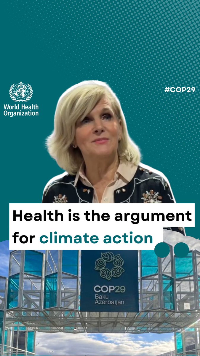 With #COP29 wrapping up, Dr Maria Neira makes it clear: 'health' must be at the front and centre of every climate decision.