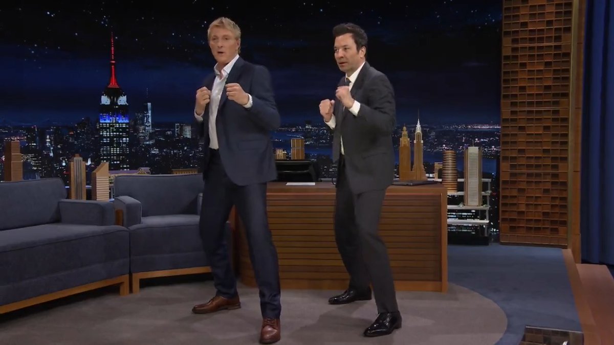 .William Zabka teaches Jimmy a karate move from Cobra Kai! #FallonTonight