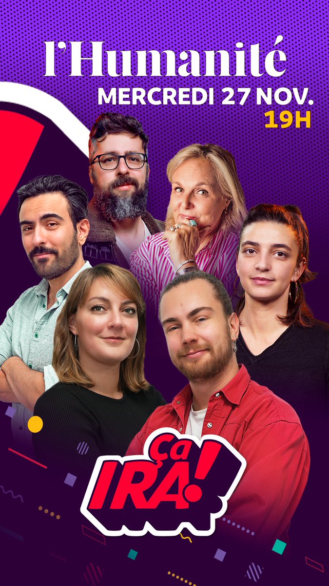 🚨 Au fait, on a une GROSSE annonce à vous faire ! Rendez-vous le 27 novembre à 19h sur Twitch pour la première de « Ça ira ! » avec @damidotvalerie, @bolchegeek, Lumi, @cemil, Théo, Mejdaline Mhiri Mhiri et d'autres surprises. 👉