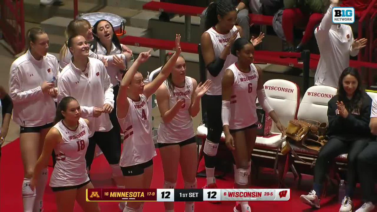 THIS ENERGYYY 🗣️ #NCAAWVB x 🎥 BTN / Wisconsin Volleyball