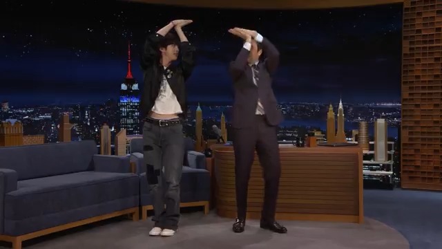 .BTS_official’s Jin teaches Jimmy how to do the “Super Tuna” dance 🐟 #JinOnFallon #FallonTonight #SUPERTUNA
