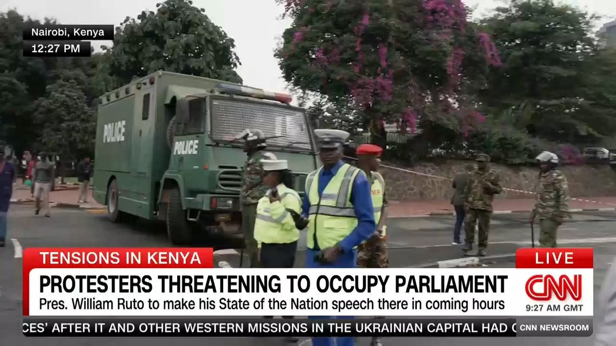 Police are blocking access to Kenya's Parliament as protesters threaten to occupy it again during President William Ruto's State of the Nation address. This is the first time I'm back here and it's a little traumatic