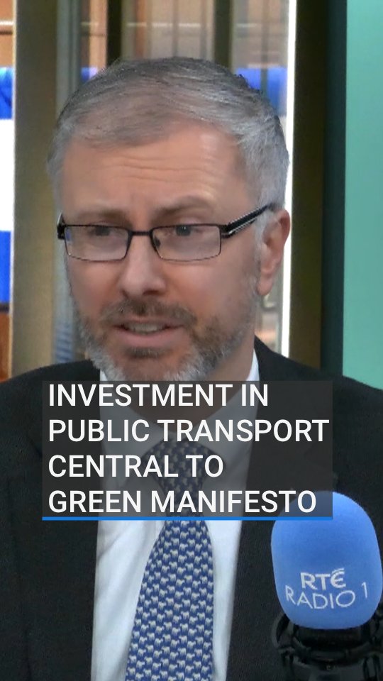 The Green Party leader Roderic O’Gorman says a ten billion euro capital invesment in public transport central to his party’s #Election24 manifesto. 📲#rtenews #GE24