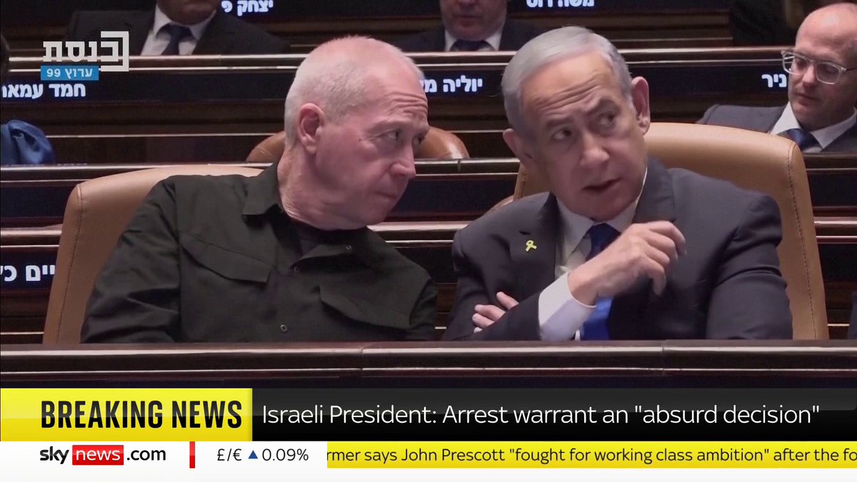 BREAKING: Israeli President Isaac Herzog has reacted to the arrest warrants issued for Israeli PM Benjamin Netanyahu and former defence secretary Yoav Gallant over alleged war crimes. He called it an 'absurd decision'. 🔗 📺 Sky 501 and YouTube