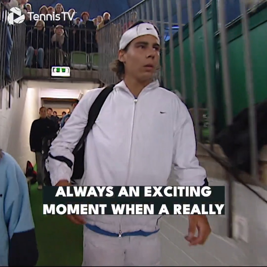 The birth of a legend 🧡 When 16-year-old Rafa Nadal faced World No. 4 and future coach Carlos Moyá in 2003...