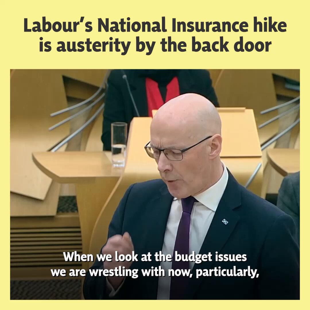 🥀 Labour have created a £600 million National Insurance bill - while only increasing funding to Scotland by £400 million. ￼👎 They've given with one hand, and taken even more away with the other.