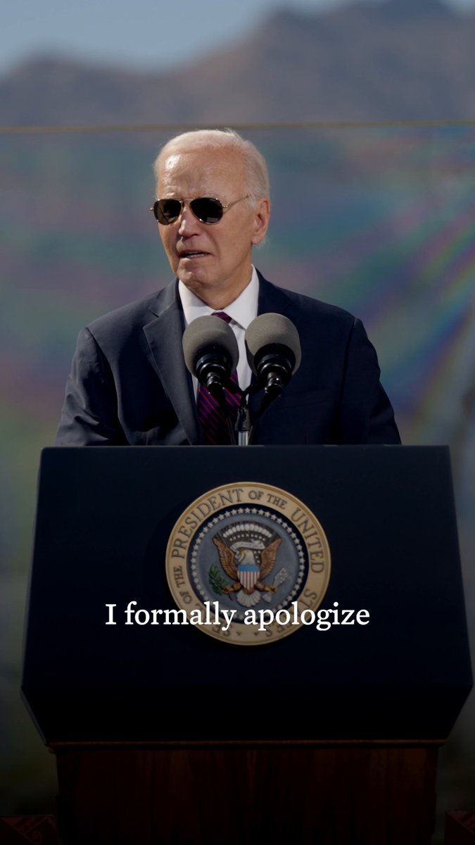 As President of the United States, I formally apologize for the Federal Indian Boarding School era. America learns from our history.