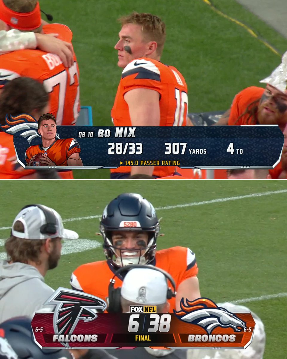 .Bo Nix is the Pepsi Zero Sugar Rookie of the Week for the second straight week: 🔥 28/33 🔥 307 pass yards 🔥 4 TDs
