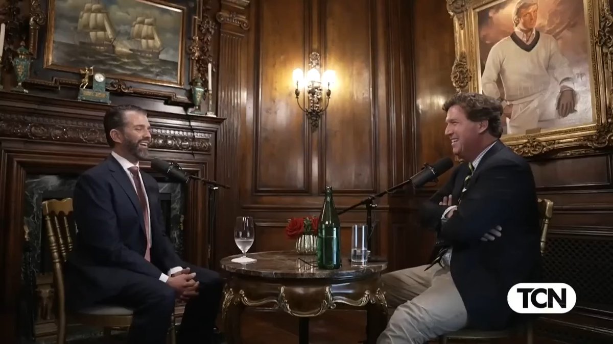 🚨Watch Donald Trump Jr. recount to Tucker Carlson how he used all of his political capital to help JD Vance get chosen as President Trump's Vice President. This was one of the most important moments of the 2024 campaign and will ensure the America First movement has an amazing successor: Donald Trump Jr: “You have a JD Vance — who in all fairness I think I should probably get a little credit for. Just taking on the billionaire donor class that wanted their puppet VP.” Tucker Carlson: “If only people knew how much credit you deserve for that. That was heroic.” Donald Trump Jr. “I don’t ask for much but I was all in on that.” Tucker Carlson: “That story will never be written but that was one of the great moments in any politics I’ve ever seen, and I’ve seen a lot of politics.” Donald Trump Jr.: “I exerted 10,000% of my political capital — I may get a favor from my father in like 2076. I used it all. But it was great after the debate.” Tucker Carlson: “And it actually worked out, he turned out to be amazing.” Donald Trump Jr.: “Listen, if I go all in it’s usually I feel really strong — I don’t go all in often. There’s not a lot of things, I’m sort of different. I’ll work around some of the bad stuff. This was one that was really important.” Tucker Carlson: “But there have been no hiccups.” Donald Trump Jr.: “I’ve had a lot of these Republican donor class people come up to me — which is really stupid of them — but they’re like ‘you know Don, I was MFing you for like 3 weeks about that decision because I really wanted X,Y,Z to be VP’…but they’re like, ‘you were right.’ The only one that mattered — it was after the VP debate…I had like 12 missed calls from my dad. That’s usually not great. And he just gets on the phone and he goes, ‘you know Don, you know I did that for you Don but that was a 10.’ A huge win in Trumpworld is like a 6.”