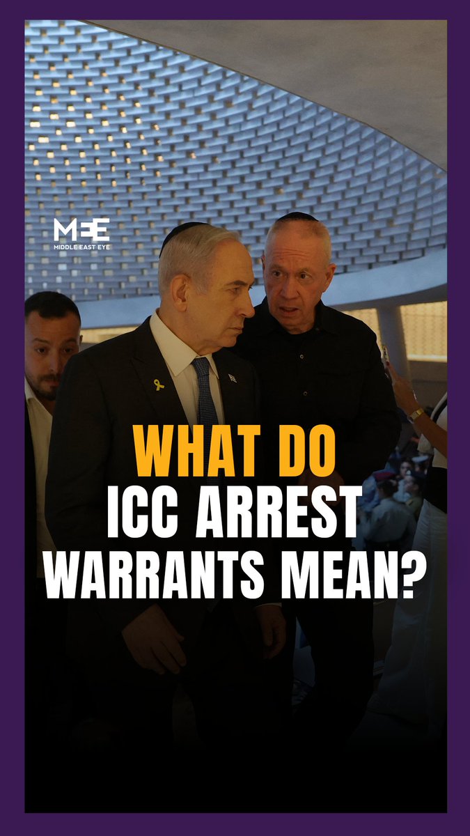 What do ICC arrest warrants mean for Netanyahu & Gallant? ’If Netanyahu or Gallant enter into a Rome statute state's jurisdiction, they have to be arrested and transferred to the ICC for prosecution, a monumental issue,’ Tayab Ali, director of the ICJP (🦋: icjpalestine.com), tells MEE