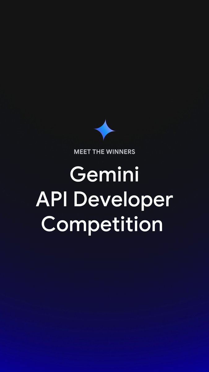 ✨🏆 It’s time to explore the winning apps of the Gemini API Developer Competition → These transformative apps and solutions were created by developers worldwide by using the powerful capabilities of the Gemini API.