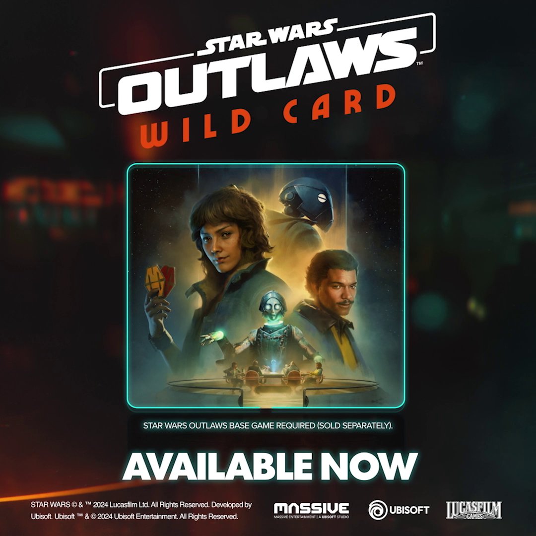 Star Wars™ Outlaws: Wild Card is OUT! Kay is hired to infiltrate a high-stakes Sabacc tournament. As she crosses paths with the notorious gambler Lando Calrissian, she soon learns that another game is being played.