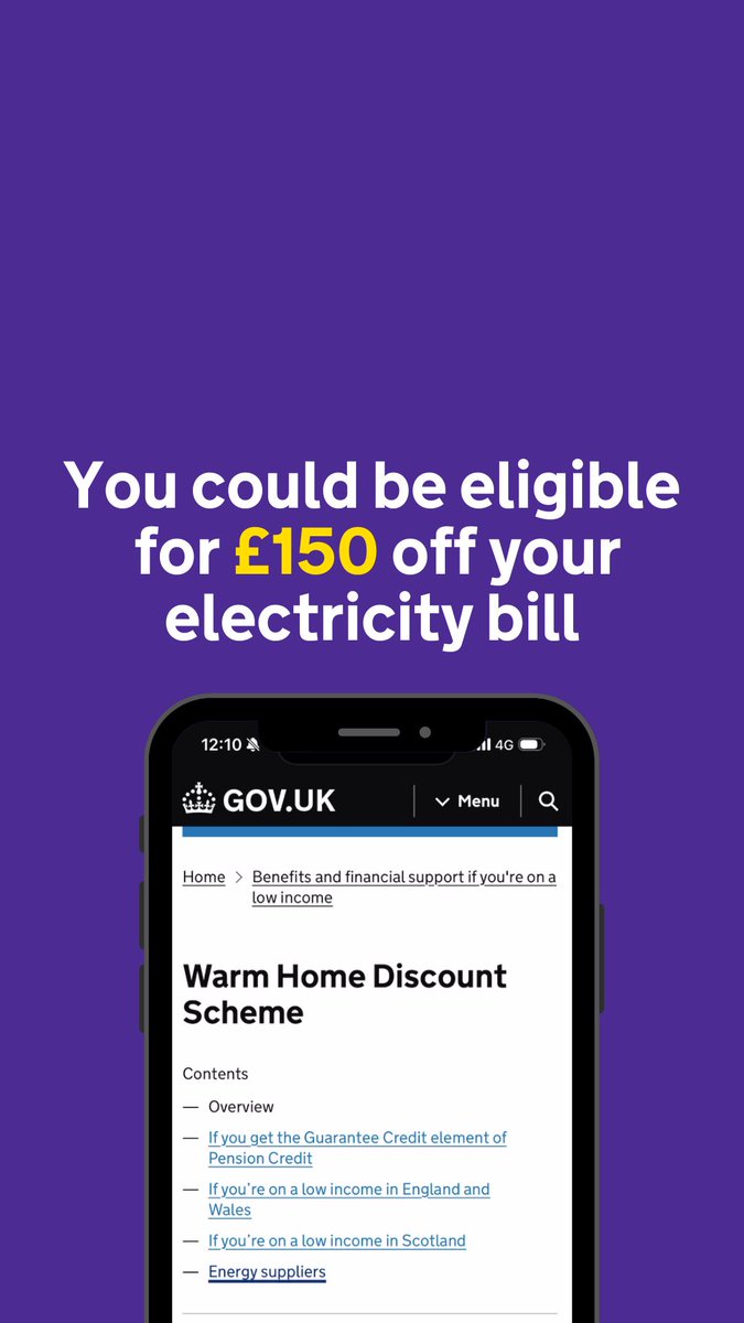 You could be eligible for a £150 discount on your electricity bill with the Warm Home Discount Scheme 🏠 Check your eligibility: #Benefits #FinancialSupport