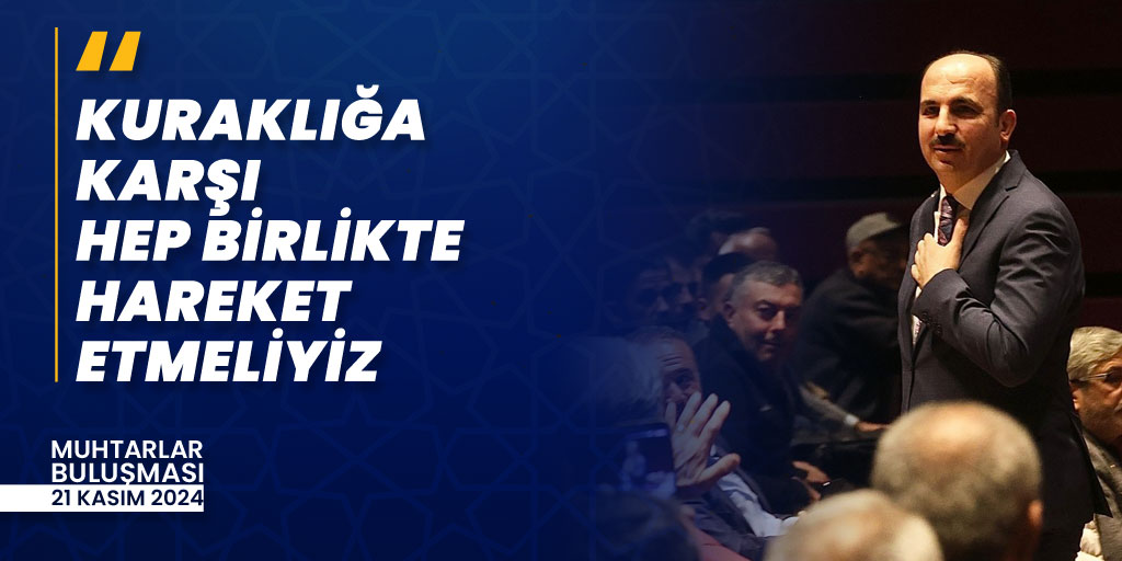 Hatırlatmaktan yorulmayacağım en önemli konu "İklim Değişikliği ve Su Kıtlığı" Çağrımı tekrarlamak istiyorum. En büyük riskimiz olan kuraklığa karşı doğru su kullanımı ve su tasarrufu konusunda lütfen bizimle beraber hareket edin.