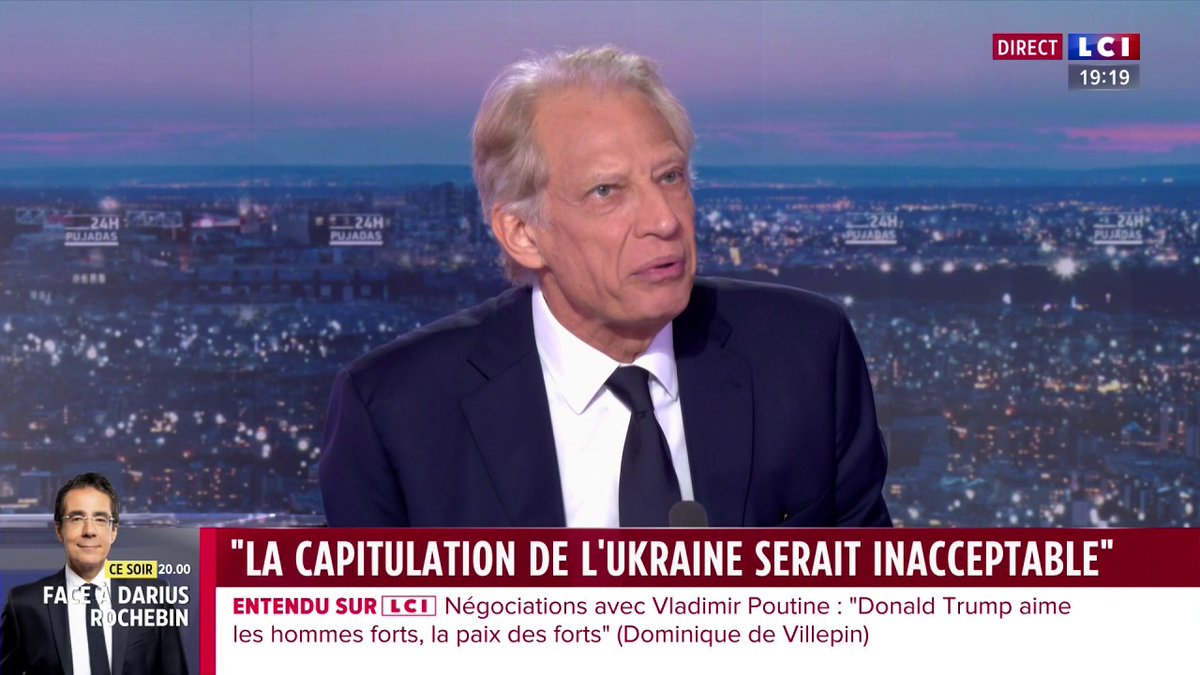 🗣️ "Ce que nous faisons en Ukraine, nous aurions dû aussi le faire au Proche-Orient" lance Dominique de Dominique de Villepin qui précise que "le respect du droit international ne se divise pas, le respect du droit humanitaire ne se divise pas" ▶️ 24h Pujadas