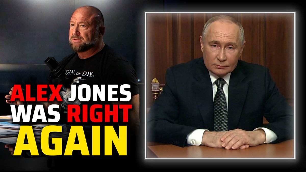 VIDEO: Watch Alex Jones Predict What Vladimir Putin Was Going To Say About Russia's Ballistic Missile Test Against Ukraine 10 Minutes Before Putin Repeated What Jones Said Word For Word WATCH/SHARE THE LIVE STREAM HERE: