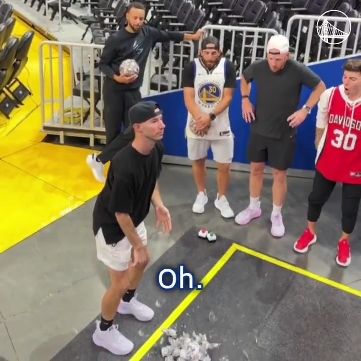 Challenge accepted ✅ Steph &amp; Dude Perfect bringing the 🔥 and the laughs.