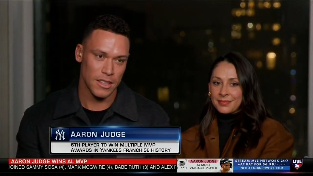 Let's hear from the unanimous AL MVP and two-time winner, Aaron Judge! New York Yankees | BBWAA