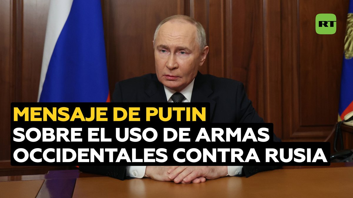 🇷🇺🗣 Putin responde al uso de armas occidentales contra Rusia El mensaje completo del presidente de Rusia, Vladímir Putin, sobre la respuesta al uso de armas occidentales de largo alcance en territorio ruso.