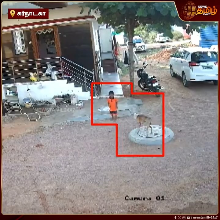4 வயது சிறுவனை கடித்து குதறிய நாய்... பகீர் CCTV காட்சி! #Karnataka #Child #Dog #Biten #StrayDog #NewsTamil24x7