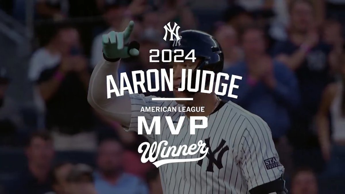 ALL RISE! The verdict is unanimous. Aaron Judge has won his second AL MVP 🏆