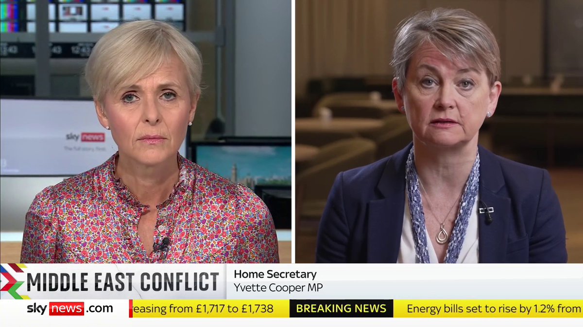 The Home Secretary — responsible for policing and arrests — claims here that it is not a matter for the … Home Secretary … as to whether Netanyahu would be arrested by British police. Yvette Cooper — shameful, cowardly, embarrassing.