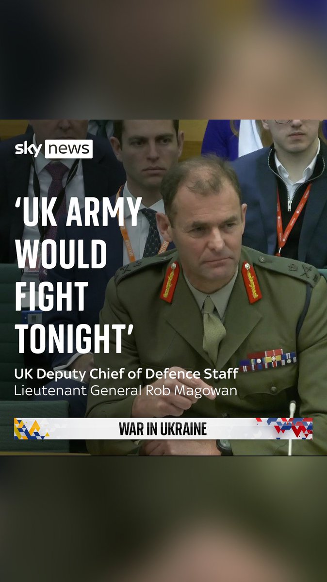 “If the British Army was asked to fight tonight, it would fight tonight” Lieutenant General Rob Magowan commented on the rising tensions with Russia. Latest: