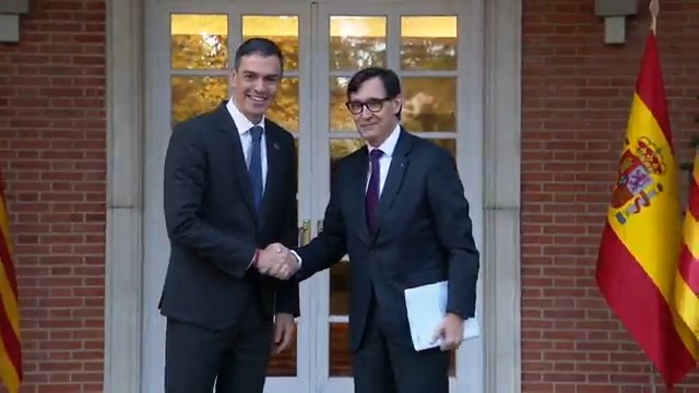 El jefe del Ejecutivo, Pedro Sánchez, continúa la ronda de reuniones con los presidentes y presidentas de comunidades y ciudades autónomas en La Moncloa, y recibe al president de la Generalitat de Catalunya, Salvador Illa Roca.