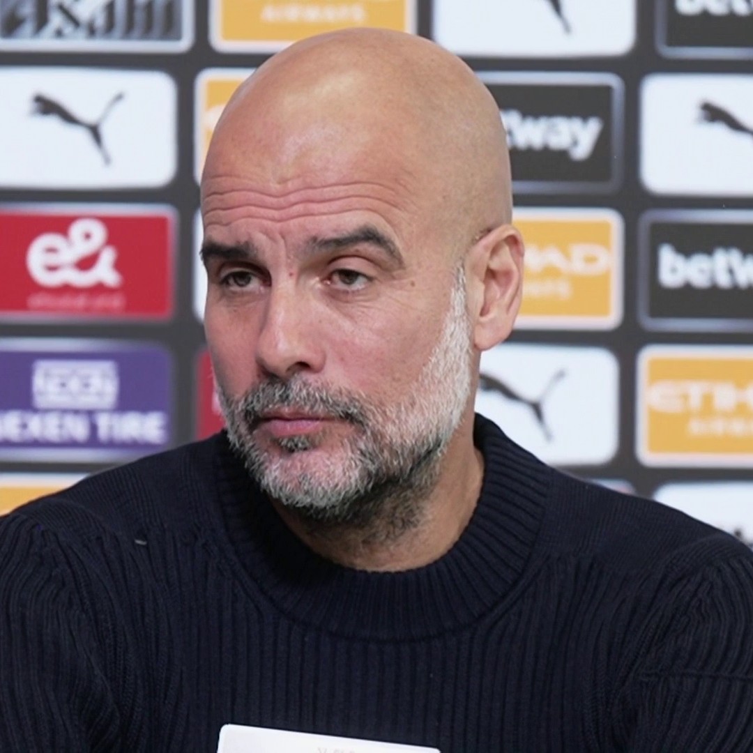 "If we get relegated, I will be here" Pep Guardiola when asked about Manchester City's FFP charges after committing his future to the club until 2026 🗣