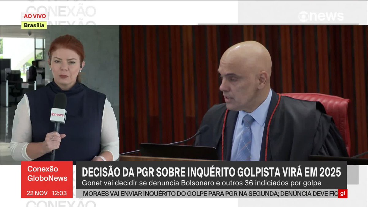 Globo: Decisão da PGR sobre inquérito golpista virá em 2025. Paulo Gonet vai decidir se denuncia Bolsonaro e outros 36 indiciados por golpe. Acabou a alegria da esquerda!!