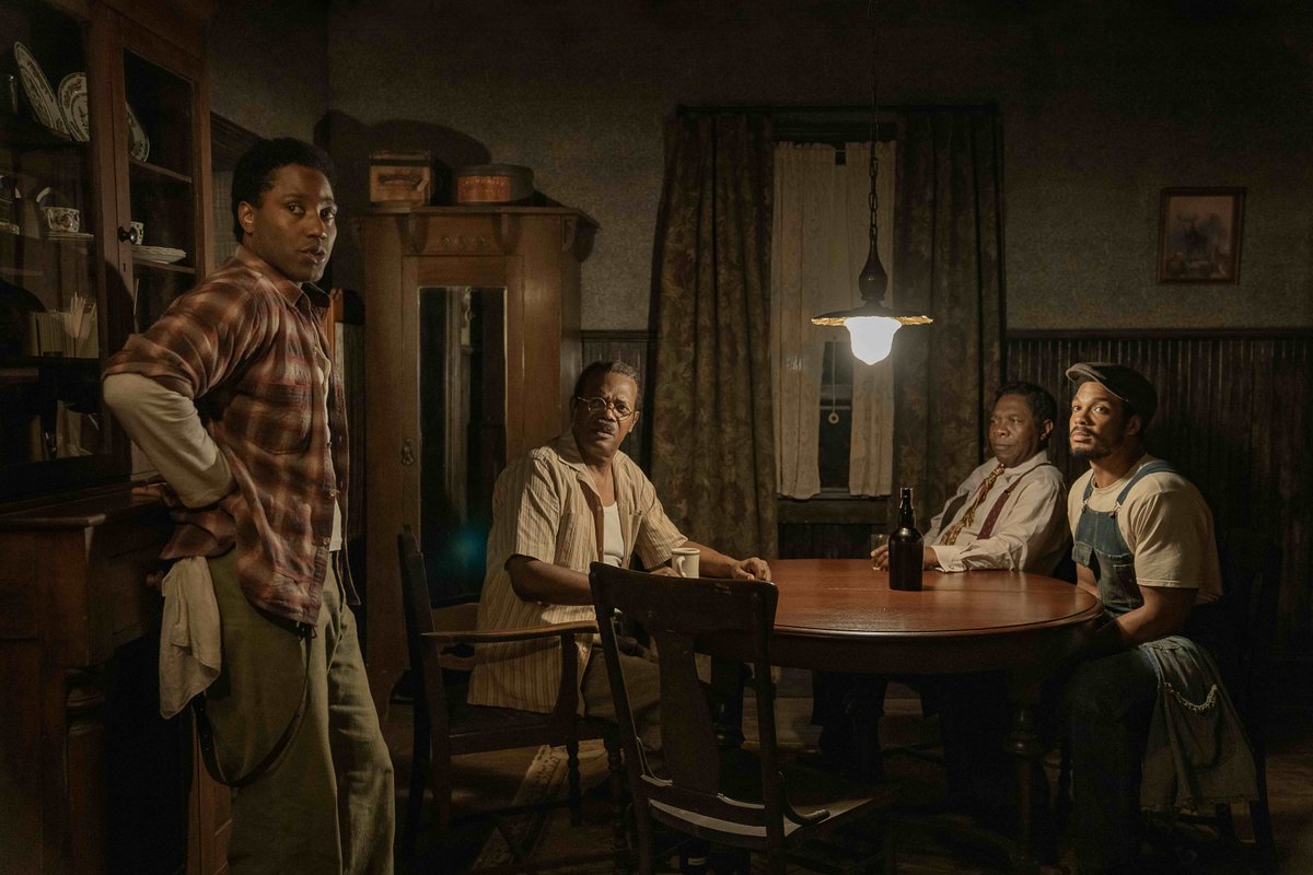 Samuel L. Jackson, John David Washington, Michael Potts, and Ray Fisher perform Berta, Berta in The Piano Lesson. Now playing. Based on the play by August Wilson and directed by Malcolm Washington. Also starring Danielle Deadwyler, Erykah Badu, Skylar Aleece Smith, and Corey Hawkins.
