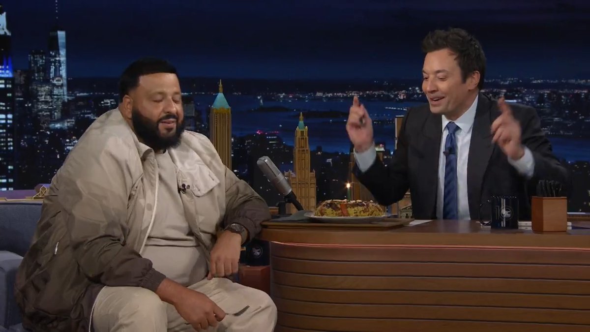 Jimmy surprises DJ KHALED with his favorite food, maqluba, for his early birthday! #FallonTonight