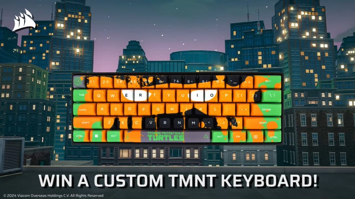 To celebrate the hundreds of new TMNT islands in @fortnitegame, we've created limited-edition TMNT keyboards for a GLOBAL GIVEAWAY! 🎉 To enter: 🔁 Repost + ❤️ Like ➕ Follow CORSAIR Reply with your favorite Ninja Turtle! 🥷🐢 Giveaway ends November 25th, good luck ✨