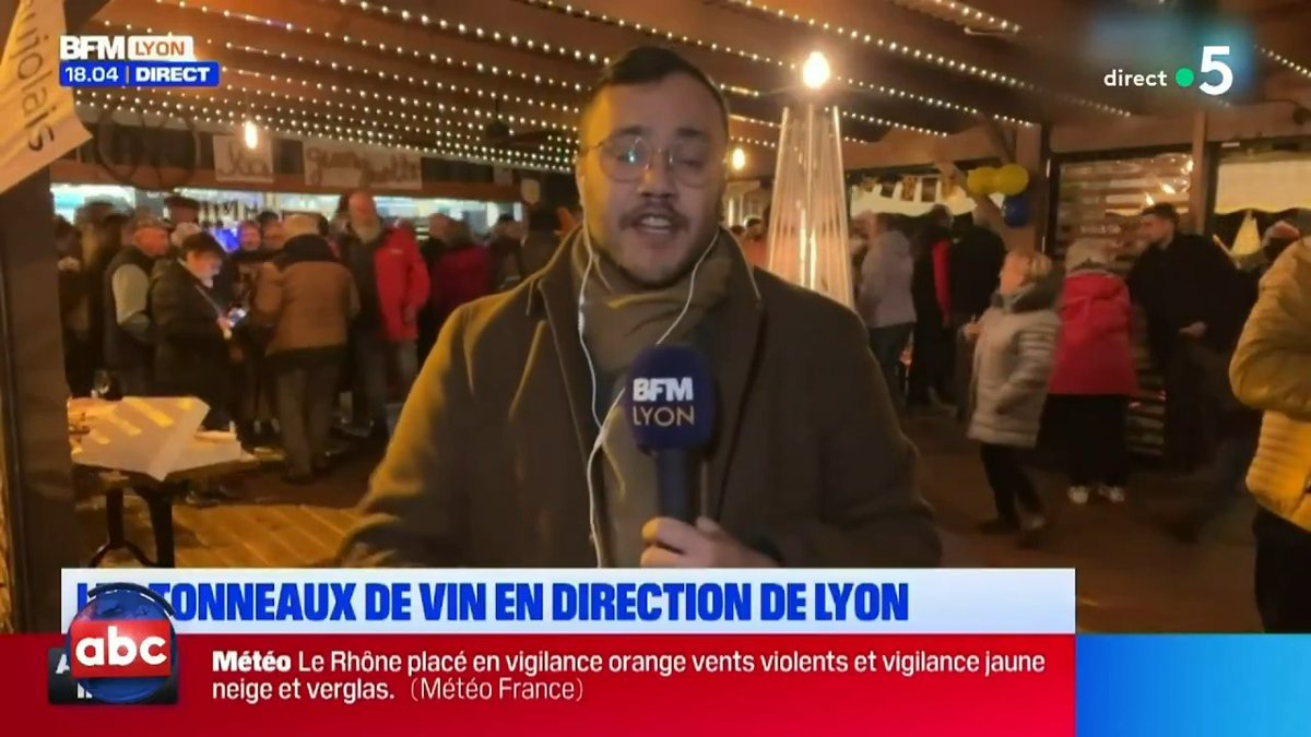 Hier était célébré le Beaujolais nouveau, et on a une grosse pensée pour ce journaliste de BFM Lyon qui a travaillé dans des conditions... pas évidentes 🤭 L’ABC de Bertrand Chameroy en intégralité : #CàVous