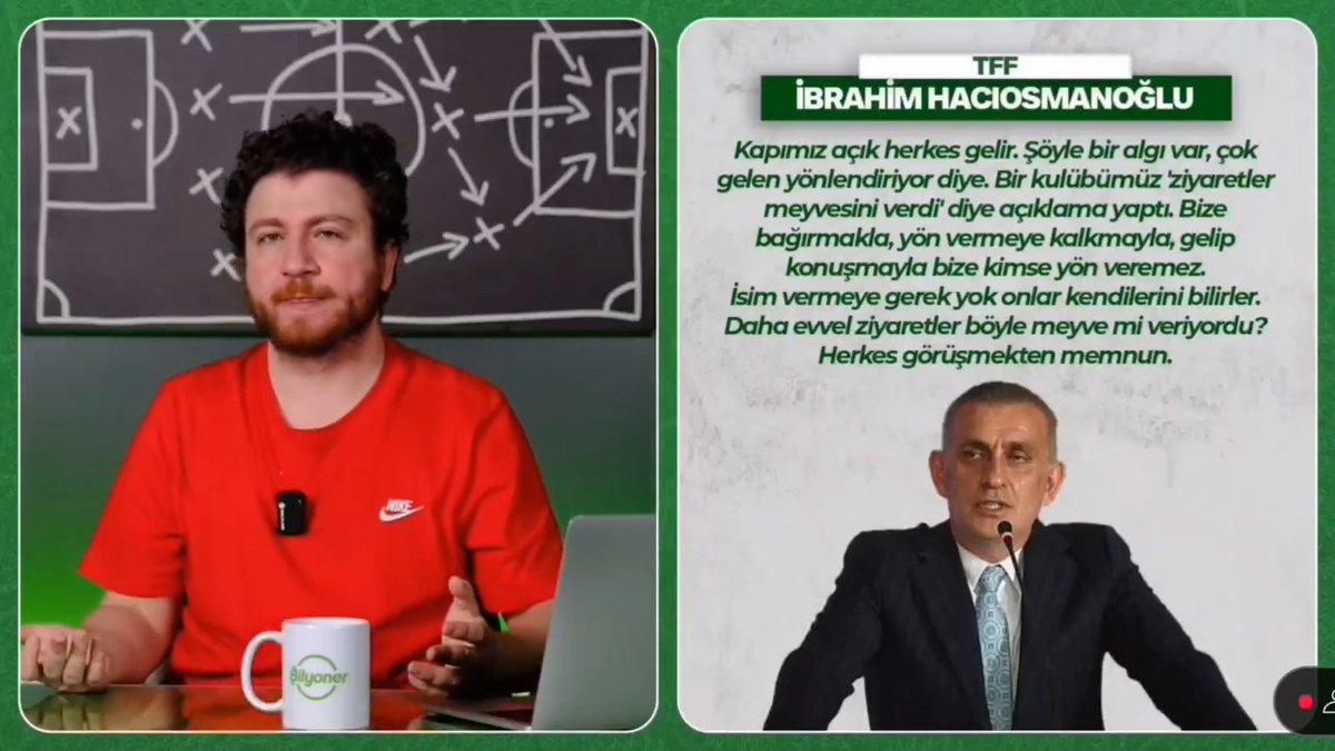 Uğur Karakullukçu: "TFF Başkanı kulüplerle görüşmekte haklı ama görüşmeden çıkıp 'Beşiktaş'ın itirazı haklı', Galatasaray'ın itirazı için ise 'Olur öyle şeyler' deyip geçilmemesi lazım. Galatasaray, rakip ceza sahasında en fazla top oynayan takımken, rakipleri +5 penaltı alıyorken, Galatasaray nasıl -4 oluyor? Biraz da buna bakmak lazım!"